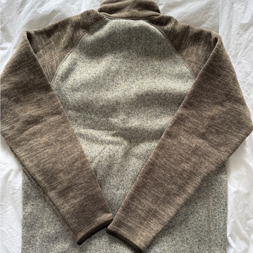 Patagonia Brown and Gray Zip Up Sweater with Fleece Interior - Picture 2 of 3